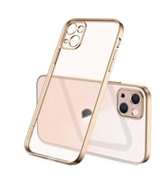 Apple iPhone 13 Kılıf Zore Mat Gbox Renkli Kenar Kılıf (Gold)
