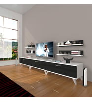 Decoraktiv Eko 270R Slm Retro Tv Ünitesi Tv Sehpası (Siyah - Beyaz)