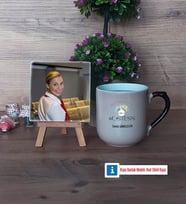 Hostes Fotoğraflı Dekoratif Taş, Kupa Bardak Beyaz Hediye (Model 10)