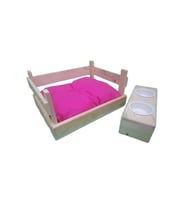 FRANKEY KEDİ YATAĞI+MAMA VE SU KABI (Pembe)