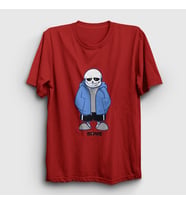 Presmono Unisex Sarı Blue Coat Sans Undertale T-Shirt 31712tt (Kırmızı)