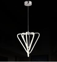 Üçgen 4'Lü Oturma Odası Led Avize (Krom)