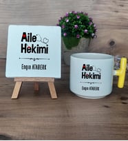 Aile Hekimi Hediye Seti Kupa Bardak T Kulplu ve Dekoratif Taş Doktora Tıp Bayramı Hediyesi (Model 5)