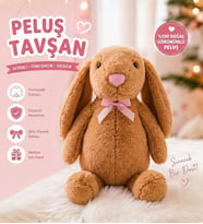 Uyku Arkadaşım Uzun Kulak Bunny Peluş Tavşan 65 cm (Kahverengi)
