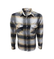 Ronex R01212 Erkek Oduncu Cepli Düğmeli Büyük Kareli Gömlek - R01212 - Siyah - ST01212-Siyah-XXL (Sarı)