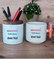 Laboratuvar Teknikeri Hediye Sepeti Kupa Bardak T Kulplu, Kalemlik Hediyeleri Tıp Bayramı Hediyesi (Model 7)