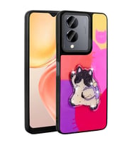 Vivo Y36 5G Kılıf Parlayan Kabartmalı İkonik Figürlü Amas Silikon Kapak (Mor)