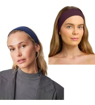 2' Li Spor Saç Bantları - Elastik Kaymaz İnce Saç Ter Kafa Bandı Bandana, Kadın & Erkek Koşu Fitness Yoga Pilates Makyaj Yüz Yıkama Atletik Egzersiz Saç Bandı (Bordo-Mavi)
