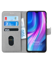Microsonic Xiaomi Redmi Note 8 Pro Kılıf Fabric Book Wallet (Gri)