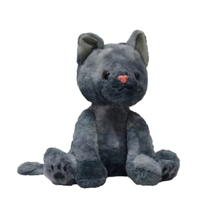Halley Oyuncak Sesli Peluş Kedi 35 cm (Füme)