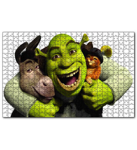 Cakapuzzle  Shrek Donkey Puss  Puzzle Yapboz MDF (Ahşap) (1000 Parça)