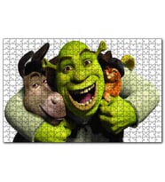 Cakapuzzle  Shrek Donkey Puss  Puzzle Yapboz MDF (Ahşap) (1000 Parça)