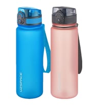 Uzspace 2'li Tritan Matara Seti 500 ml 14 Farklı Renk Seçeneği FiftyFifty (Mavi-Rodyum)