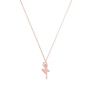Kişiye Özel 925 Ayar Gümüş Balerin Kolye (Rose)