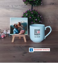 Babalar Günü Hediyesi Fotoğraflı Dekoratif Taş, Kupa Bardak Beyaz Hediye (Model 5)