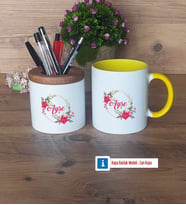 İsme Özel Doğum Günü Hediyesi Kalemlik, Kupa Bardak T Kişiye Özel Hediye (Model 10)