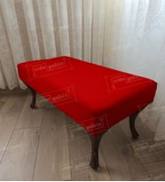 Ayak Ucu Kapı Önü Antre Düz Bench Puf Orta Sehpa Ceviz Ayak (120*45) (Kırmızı)