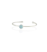 Kadir Jewellery Zirkon Taşlı Ayarlanabilir 925 Ayar Gümüş Kaplama Bilezik (Açık Mavi)