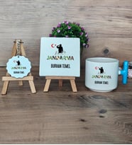 Kişiye Özel Jandarma Hediye Seti Kupa Bardak T Kulplu, Dekoratif Taş, Anahtarlık Askeri Personele Hediye, Jandarmaya Hediye (Model 3)