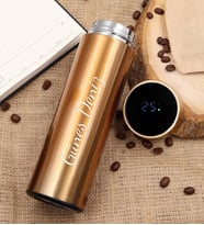 Kişiye Özel Dereceli Gold 500ml Çelik Termos (Bronz)