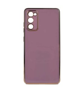 Samsung Galaxy A03S Kılıf Kenarları Gold Kamera Korumalı Renkli Pastel Silikon Açık Yeşil BARK (Mor)
