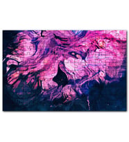 Cakapuzzle Karışan Pembe Lacivert Dalgalı Desenler Puzzle Yapboz MDF (Ahşap) (500 Parça)