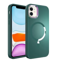 Apple iPhone 11 Kılıf Magsafe Wireless Şarj Özellikli Zore Stil Kılıf (Koyu Yeşil)