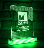 Muhasebeciye Hediye, Mali Müşavir Hediyesi,  Kişiye Özel 3D Led Lamba (Yeşil)