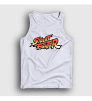 Presmono Unisex Sarı Logo Oyun Street Fighter Atlet 324008tt (Beyaz)