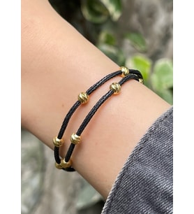 Gümüş Dorika Boncuklu Gümüş Kazaziye İki Zincirli Siyah Bileklik : Siyah - Beyaz - 17 cm : Altın-Siyah - 17 cm : Siyah - Beyaz - 20 cm : Altın-Siyah - 20 cm : Siyah - Beyaz - 19 cm (Altın-Siyah)