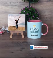 Uçak Mühendisi Fotoğraflı Dekoratif Taş, Kupa Bardak Beyaz Hediye (Model 6)
