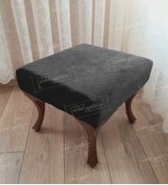 Ayak Ucu Kapı Önü Antre Düz Bench Puf Ceviz Ayak (Antrasit)