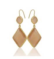 Kadir Jewellery 22 Ayar Altın Kaplama Kadın Sallantılı Küpe -El İşçiliği Ve Hipoalerjenik Küpe (Turuncu)