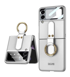 Galaxy Z Flip 3 Kılıf Zore Flip Ring Kıpta Kılıf (Gümüş)