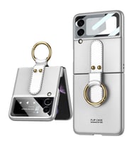 Galaxy Z Flip 3 Kılıf Zore Flip Ring Kıpta Kılıf (Gümüş)
