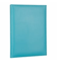 Deri Defter Günlük Journal Ajanda Tarihli Çizgili 168 Yaprak Rainbow Vegan 17X24 cm (Turkuaz)