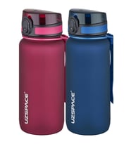 Uzspace 2'li Tritan Matara Seti 650 ml 14 Farklı Renk Seçeneği FiftyFifty (Kırmızı-Lacivert)