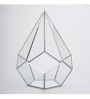 31x22x22cm  Cam Fanus  Geometrik Teraryum  Kapaklı  Çikolata Kutusu  Pirinç & Gold, Bakır, Gümüş, Siyah (Gümüş)