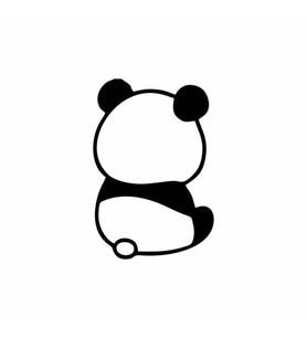 Küsmüş Panda Araba Sticker siyah 10x14 CM (Siyah)