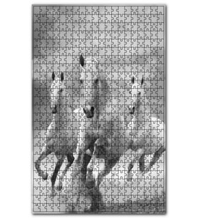 Cakapuzzle Doğada Koşan Üçlü Atlar Görseli Puzzle Yapboz MDF (Ahşap) (500 Parça)