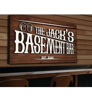 BK Gift Kişiye Özel Kabartma Tasarım Ahşap Bar Tabelası 46cm, Home Bar Tabela, Rustik Ev Dekorasyonu, Duvar Dekoru-1 (Model 6)