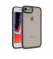Apple iPhone 7-8 Kılıf Case, Kamera Lens Korumalı Elektroplatin Kaplama Sert PC Koruyucu Colourful Platinum Serisi (Siyah)