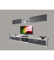 Decoraktiv Flex 5 Mdf Tv Ünitesi Tv Sehpası (Beyaz - Antrasit)