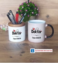 Doktor Kalemlik, Kupa Bardak T Kişiye Özel Hediye Tıp Bayramı Hediyesi Doktora Hediye (Model 3)