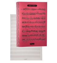 Müzik Defteri A4 40 Yaprak Plastik Kapak 1 Adet Sol Anahtarlı PP Kapak Müzik Defteri 21x29.7 cm 12 Sütunlu (Pembe)