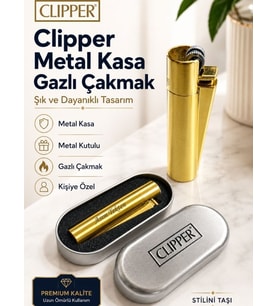 Clıpper Marka Metal Gazlı Çakmak (Gold)