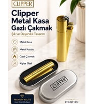 Clıpper Marka Metal Gazlı Çakmak (Gold)