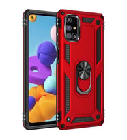 Galaxy M31S Kılıf Zore Vega Yüzüklü Standlı Zırh Kılıf (Kırmızı)