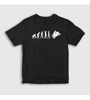 Presmono Unisex Çocuk Beyaz Evolution Evrim Motorsiklet Yarış Motoru T-Shirt 441993tt (Siyah)