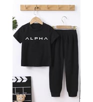 Çocuk Alpha Alt - Üst Eşofman Takımı (Siyah)